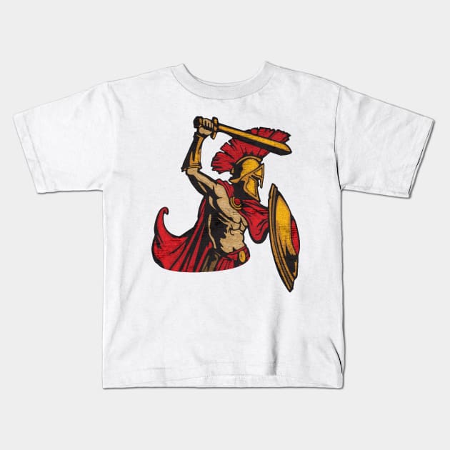 spartan soldier Kids T-Shirt by Sendumerindu